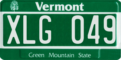 VT license plate XLG049