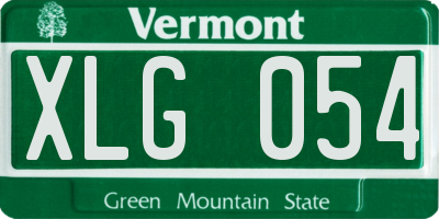 VT license plate XLG054