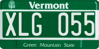 VT license plate XLG055