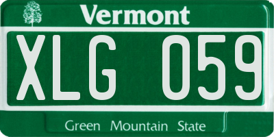 VT license plate XLG059