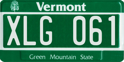 VT license plate XLG061