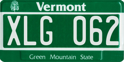 VT license plate XLG062
