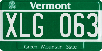 VT license plate XLG063
