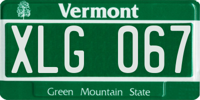 VT license plate XLG067