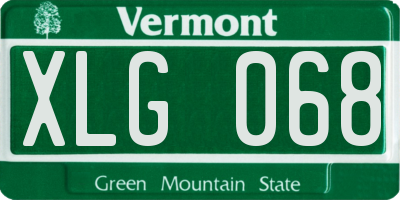 VT license plate XLG068