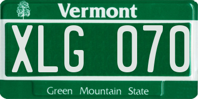 VT license plate XLG070