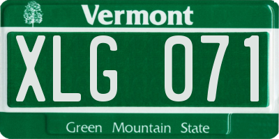 VT license plate XLG071