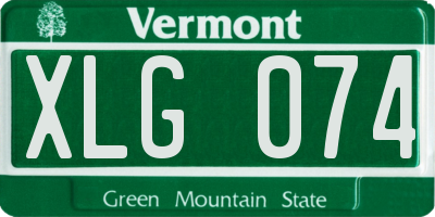 VT license plate XLG074