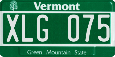 VT license plate XLG075