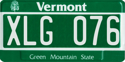 VT license plate XLG076
