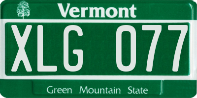 VT license plate XLG077
