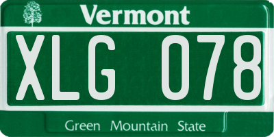 VT license plate XLG078