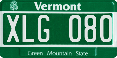 VT license plate XLG080