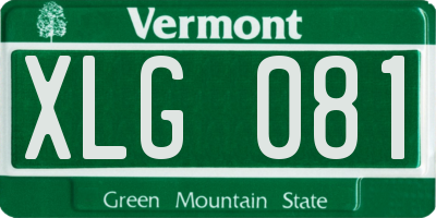 VT license plate XLG081
