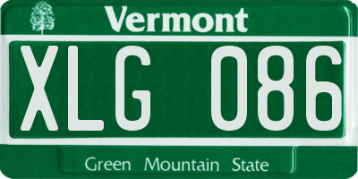 VT license plate XLG086