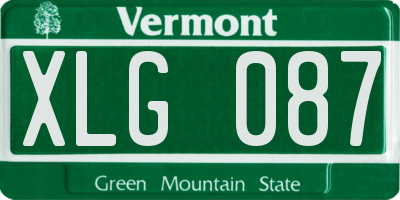 VT license plate XLG087