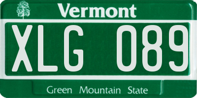 VT license plate XLG089