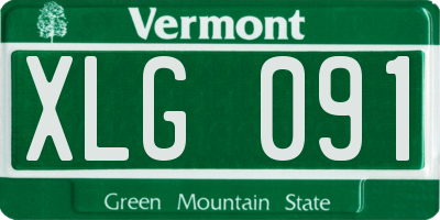 VT license plate XLG091