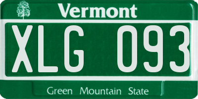 VT license plate XLG093