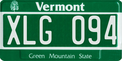 VT license plate XLG094
