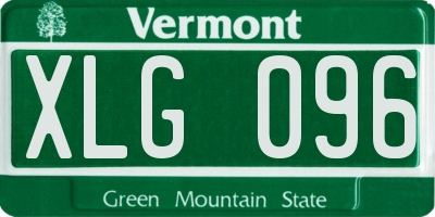 VT license plate XLG096