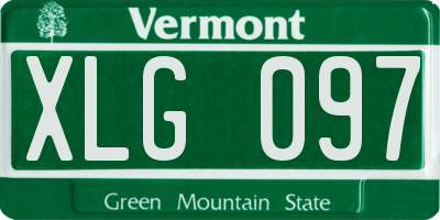 VT license plate XLG097