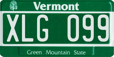 VT license plate XLG099
