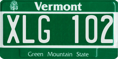 VT license plate XLG102