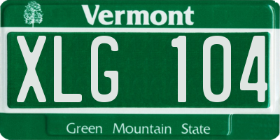 VT license plate XLG104