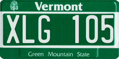 VT license plate XLG105