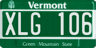 VT license plate XLG106