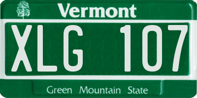 VT license plate XLG107