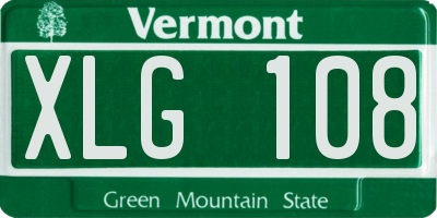 VT license plate XLG108