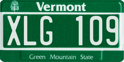 VT license plate XLG109