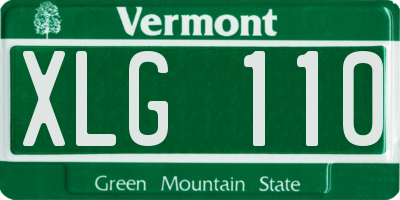 VT license plate XLG110