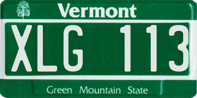 VT license plate XLG113