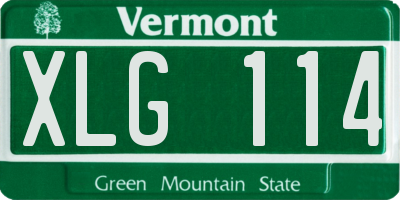 VT license plate XLG114