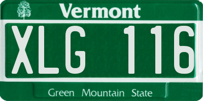 VT license plate XLG116