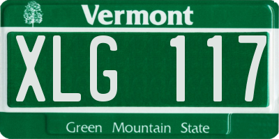 VT license plate XLG117