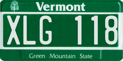VT license plate XLG118