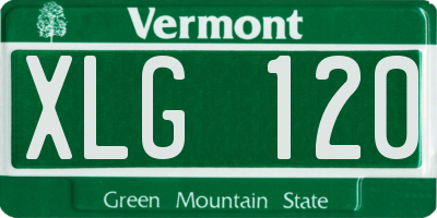 VT license plate XLG120