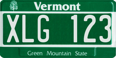 VT license plate XLG123