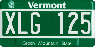 VT license plate XLG125