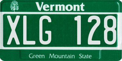 VT license plate XLG128