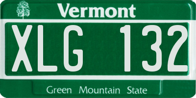 VT license plate XLG132