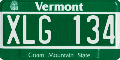 VT license plate XLG134