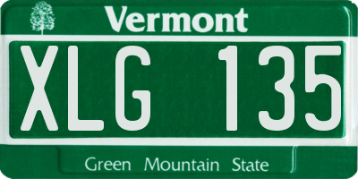 VT license plate XLG135