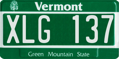 VT license plate XLG137