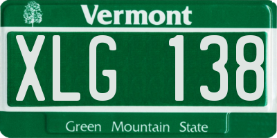 VT license plate XLG138