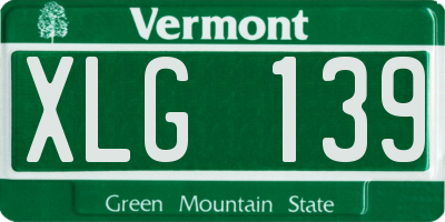 VT license plate XLG139